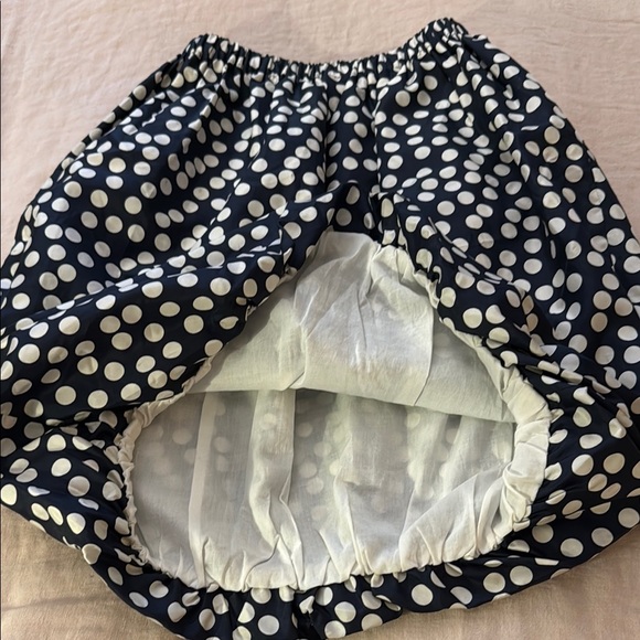 J.Crew Crewcuts Silk Dark Blue Skirt with White Dots size 8 - Picture 2 of 8